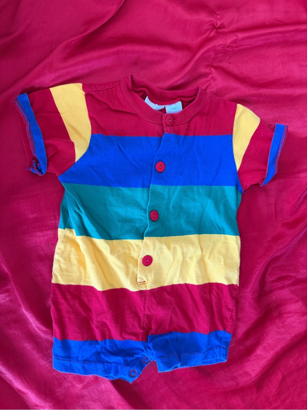 90s Stripe Baby Romper
